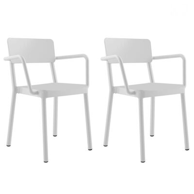 SET 2 LISBOA CHAIR WITH WHITE ARMS VT21108