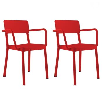 SET 2 CHAISE LISBOA AVEC BRAS ROUGE VT21109 1