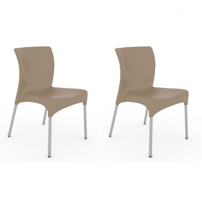 SET 2 MOON CHOCOLATE CHAIR VT21128