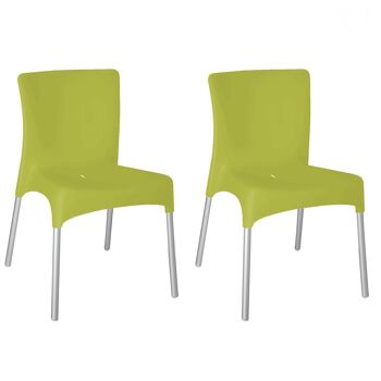 SET 2 CHAISE LUNE VERT CITRON VT21132