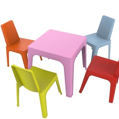 JULIETA SET 3 (PINK TABLE+4 RED/ORANGE/BLUE/LIME CHAIRS) VT21167