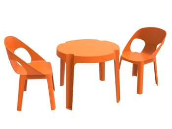 ENSEMBLE RITA ORANGE (TABLE + 2 CHAISES) VT21181