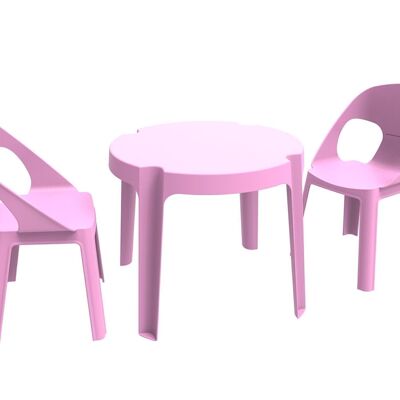 DARK PINK RITA SET (TABLE + 2 CHAIRS) VT21183