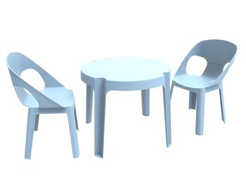 ENSEMBLE RITA BLEU CIEL (TABLE + 2 CHAISES) VT21184