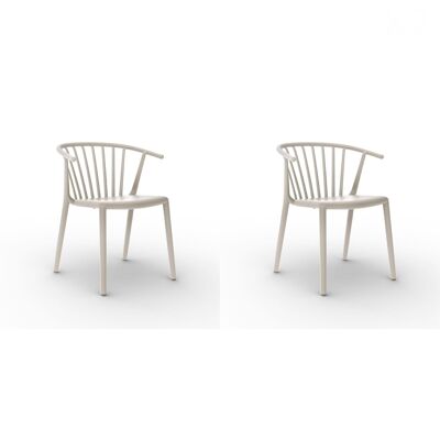 SET 2 IVORY WOODY CHAIR VT21185