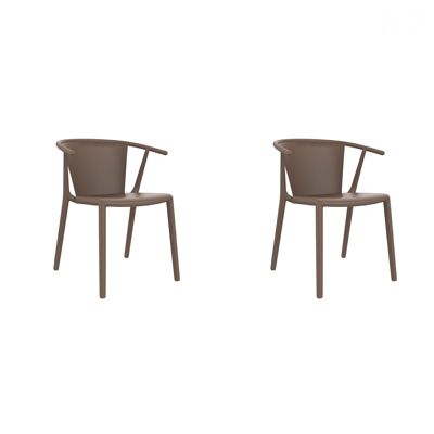 SET 2 CHAIR STEELY CHOCOLATE VT21194