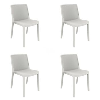 SET 4 CHAISE FRESH BLANCHE VT21219 1