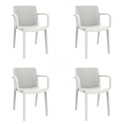 SET 4 SILLA CON BRAZOS FRESH BLANCA VT21231