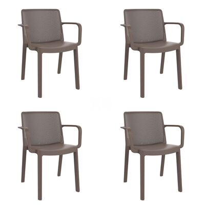 SET 4 CHAIR WITH ARMS FRESH CHOCOLATE VT21234