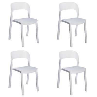 SET 4 WHITE ONA CHAIR WHITE SEAT VT21243