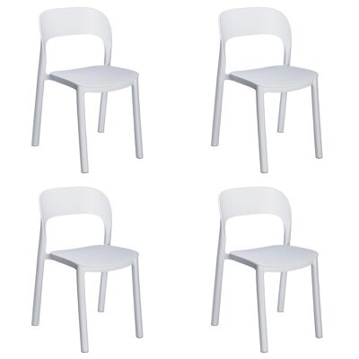 SET 4 CHAISE ONA BLANCHE ASSISE BLANCHE VT21243