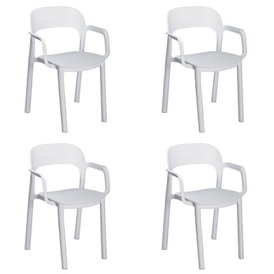 SET 4 CHAIR WITH ARMS ONA WHITE WHITE SEAT VT21248