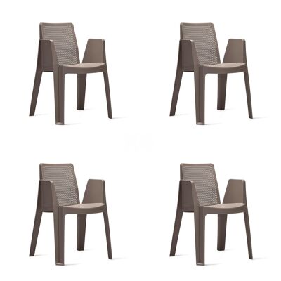 SET 4 CHOCOLATE PLAY ARMCHAIR VT21299