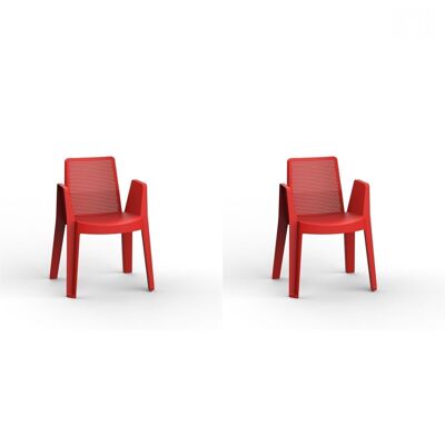 SET 2 ARMCHAIRS PLAY RED VT21307
