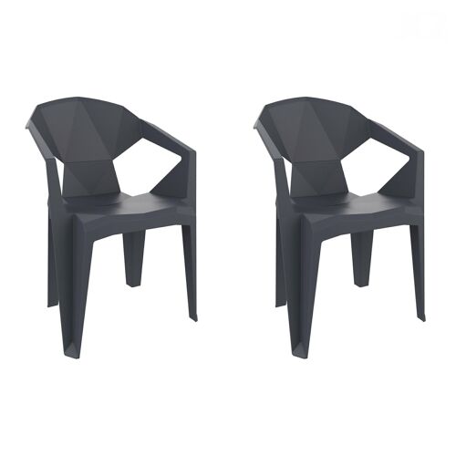 SET 2 SILLONES DELTA GRIS OSCURO VT21310