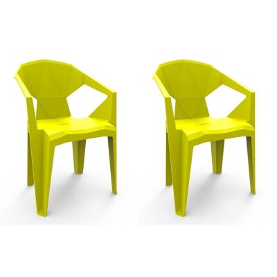 SET 2 ARMCHAIRS DELTA LIME GREEN VT21311