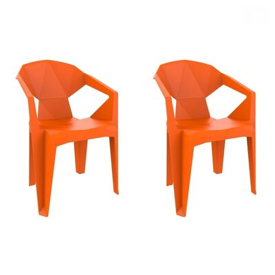 SET 2 SILLONES DELTA NARANJA VT21312