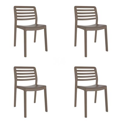 SET 4 SILLA WIND CHOCOLATE VT21323