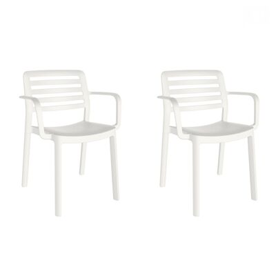 JEU DE 2 CHAISES WIND BLANCHES AVEC ACCOUDOIRS VT21326