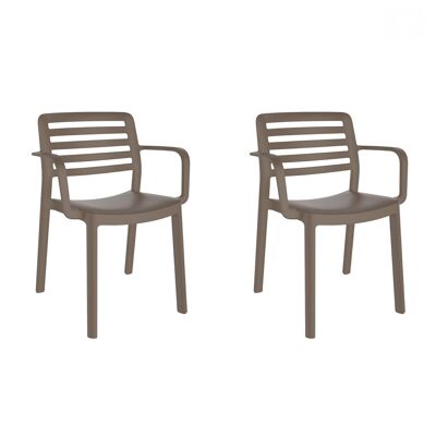 JEU DE 2 CHAISES AVEC ACCOUDOIRS WIND GRIS FONCE VT21330