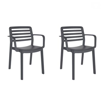 JEU DE 2 CHAISES AVEC ACCOUDOIRS WIND CHOCOLAT VT21332