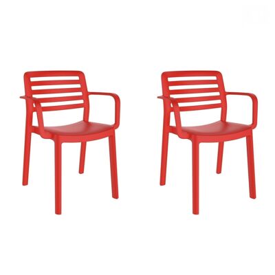 SET 2 SEDIE CON BRACCIOLI WIND ROSSO VT21334