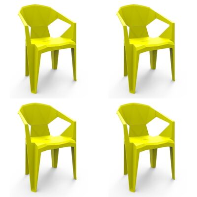 SET 4 ARMCHAIRS DELTA LIME GREEN VT21338