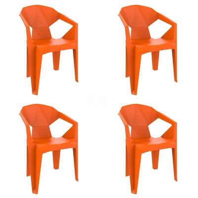 SET 4 ARMCHAIRS DELTA ORANGE VT21339