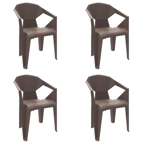 SET 4 SILLONES DELTA CHOCOLATE VT21342