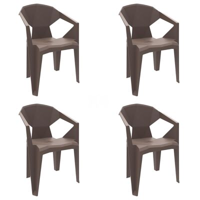 SET 4 SILLONES DELTA CHOCOLATE VT21342