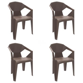 SET 4 FAUTEUILS DELTA CHOCOLAT VT21342