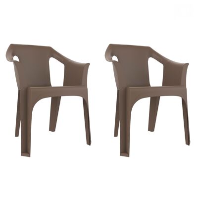 SET 2 ARMCHAIRS COOL CHOCOLATE VT21343