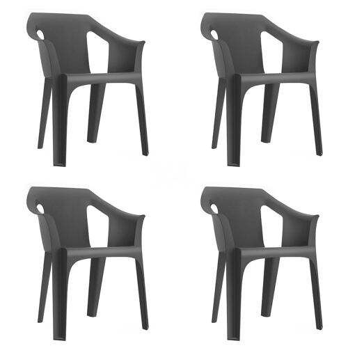 SET 4 SILLONES COOL GRIS OSCURO VT21348