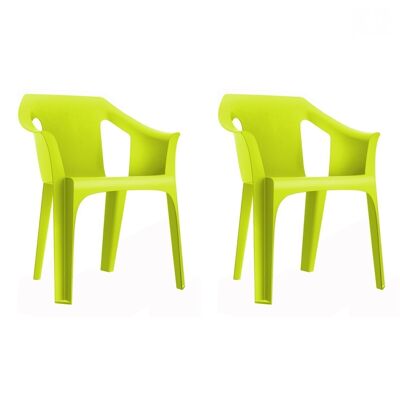 SET 2 ARMCHAIRS COOL LIME GREEN VT21349