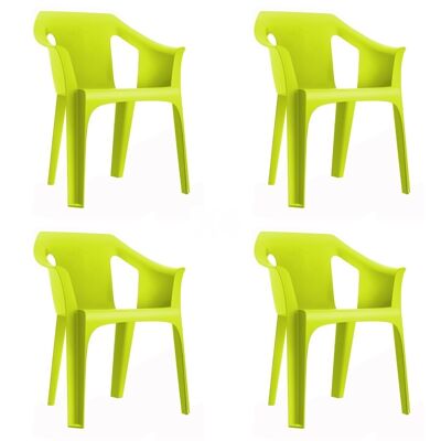 SET 4 ARMCHAIRS COOL LIME GREEN VT21350