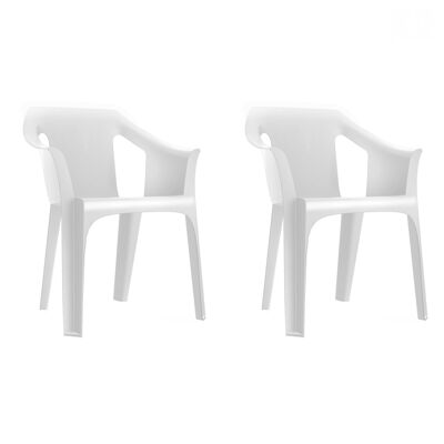 SET 2 WHITE COOL ARMCHAIRS VT21353