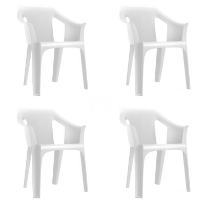 SET 4 WHITE COOL ARMCHAIRS VT21354