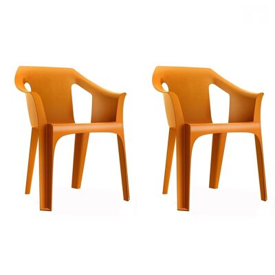 SET 2 ARMCHAIRS COOL ORANGE VT21355