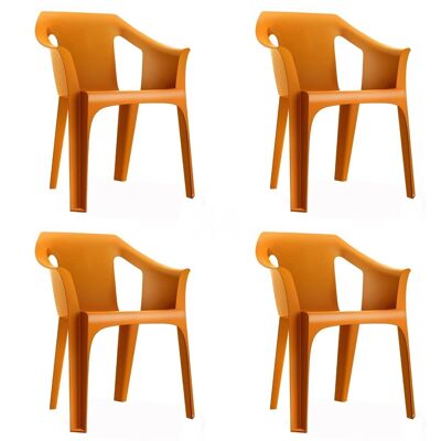 SET 4 FAUTEUILS COOL ORANGE VT21356