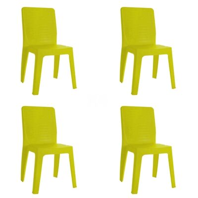 SET 4 LIME GREEN IRIS CHAIRS VT21372