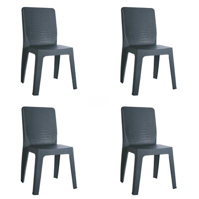 SET 4 CHAIRS IRIS DARK GRAY VT21374