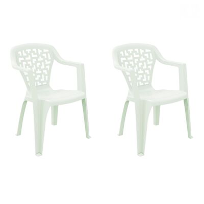 SET 2 WHITE CRETA ARMCHAIRS VT21379