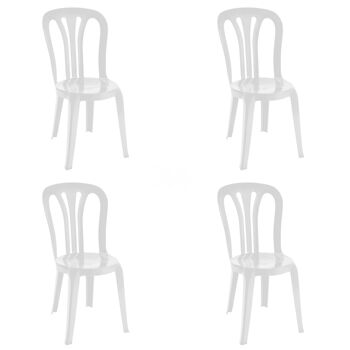 garbar GARROTXA Set 4 Chaises d'intérieur, Blanc pour l'extérieur 1