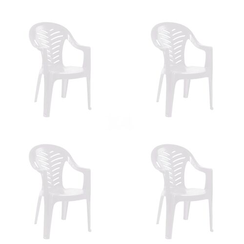 garbar PALMA Set 4 Silla Con Brazos Interior, Exterior Blanco