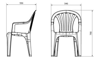 garbar PALMA Set 4 Chaises Avec Accoudoirs Intérieur, Extérieur Blanc 2