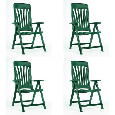 SET 4 FAUTEUIL BLANES VERT FONCE VT21411