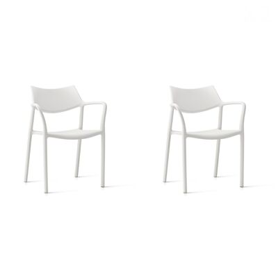 SET 2 SEDIA CON BRACCIOLI SPLASH AIRE NEW IVORY VT21443