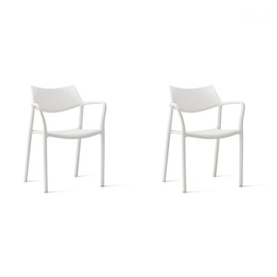 SET 2 CHAIR WITH ARMS SPLASH AIRE NEW IVORY VT21443
