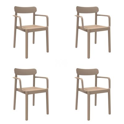 SET 4 SILLA CON BRAZOS ELBA ARENA VT21452