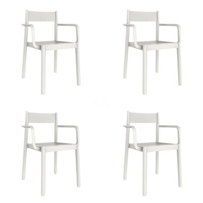 SET 4 CHAIR WITH ARMS DANNA WHITE VT21464